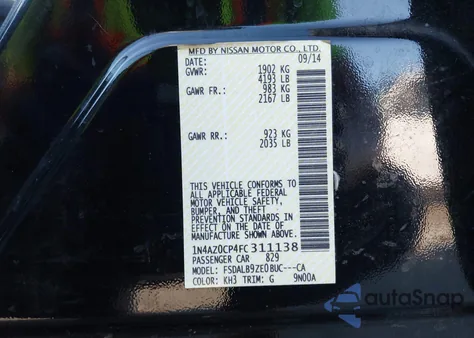 2015 Nissan Leaf S z USA, uszkodzony, nr VIN 1N4AZ0CP4FC311138